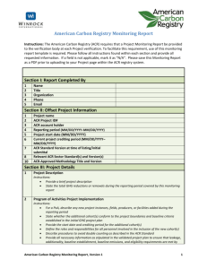Monitoring Report Template