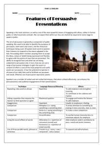Features of Persuasive Presentations - Broadfield