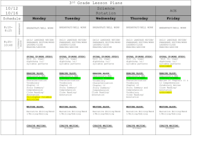 Third Grade schedule