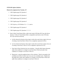 STEM 698 Algebra Initiative Homework assignment due Tuesday, 4