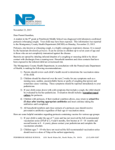 Pertussis Letter 11.23.15 - North Penn School District