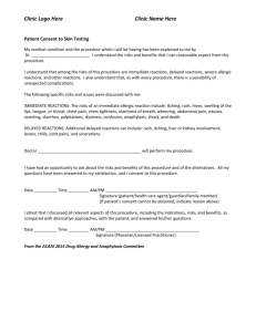 Consent form for skin testing