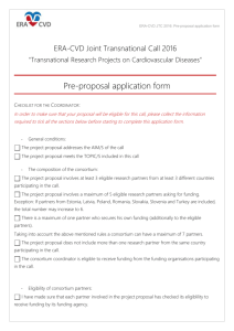 Pre-proposal application form - Agence Nationale de la Recherche