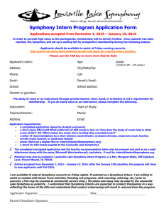 Symphony Intern Program Application Form