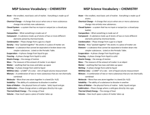MSP Science Vocabulary – CHEMISTRY