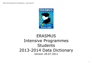 ERASMUS STUDY PERIOD DATA DICTIONARY 2005/2006 * V4