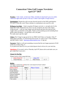 Connecticut Telso Golf League Newsletter April 23 rd 2015
