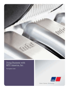 Manual for Doing Business with MTU America
