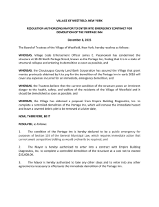 esolution #20-2015 - Portage Inn Demolition Resolution