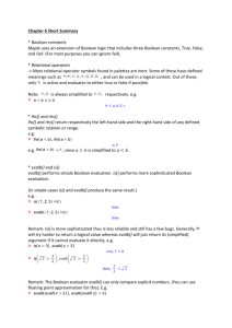 Chapter 6 Short Summary - Boolean Algebra and Evaluation