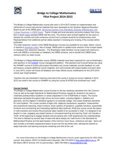 BTCM Pilot 1 pager - Puget Sound Coalition for College and