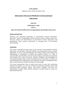 Alternative Research Methods in International Education