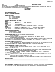 Hospitality and Tourism Planning Sheet