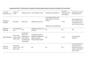 Supplemental Table 1. Characteristics of amputation and limb