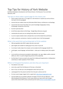 Top Tips for History of York Website (MS Word , 15kb)
