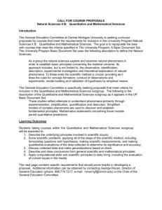 CALL FOR COURSE PROPOSALS Natural Sciences II B