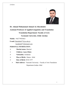 Dr. Ahmad Al-Harahsheh`s CV