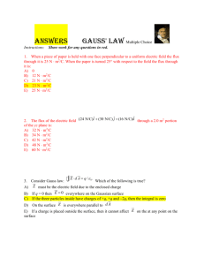Gauss` Law MC Student version ANSWERS