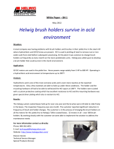 Helwig Carbon brush holders survive acid environment