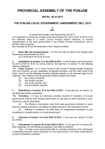 The Punjab Local Government (Amendment) Bill 2015