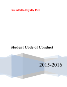 Student Code of Conduct - Grandfalls