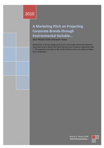A Marketing Pitch on Projecting Corporate Brands through