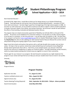 Student Philanthropy Program School Application