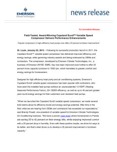 Press Release - Emerson Climate Technologies