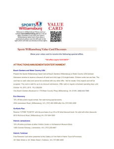Sports Williamsburg Value Card Discounts