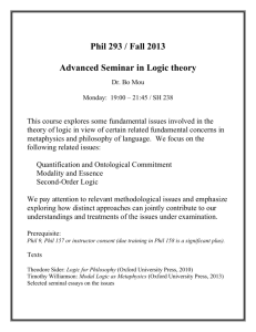 Phil 293 / Fall 2013 Advanced Seminar in Logic theory