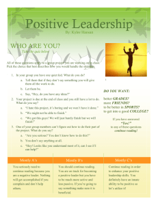 English 138T Positive Leadership Persussive Essay