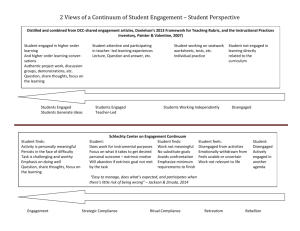 2 Views of a Continuum of Student Engagement * Student Perspective