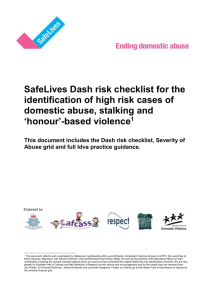 SafeLives Dash risk checklist for the identification of high risk cases