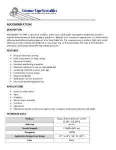 View Specification Sheet - Coleman Tape Specialties