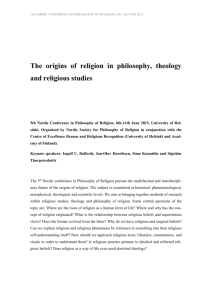 The origins of religion in philosophy, theology and religious studies