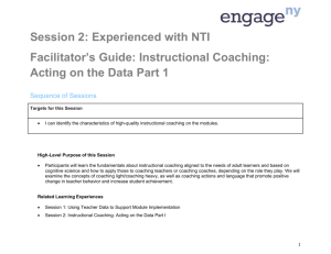 Instructional Coaching Acting on the Data: Part 1