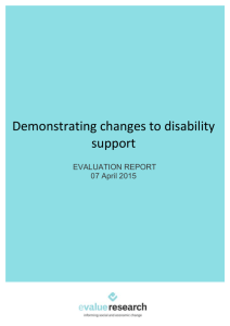 Demonstrating Changes to Disability Support