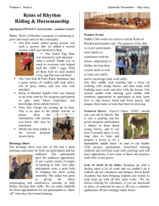 May 2014 Newsletter - Reins of Rhythm Riding & Horsemanship
