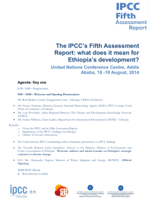 Ethiopia IPCC AR5 Agenda