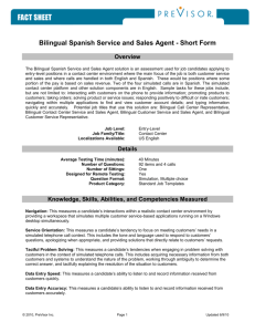 Bilingual Spanish Service and Sales Agent