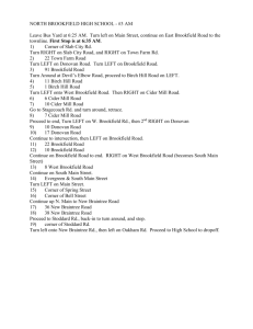 Revised Bus Routes - Aug - North Brookfield Jr. / Sr. High School