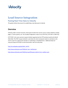 Lead Source Integration - Velocify Support Portal