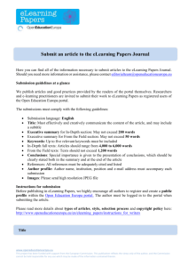 Submit an article to the eLearning Papers Journal