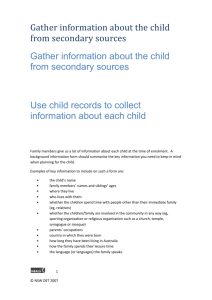 Gather information about the child from secondary sources