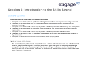 Facilitator`s Guide: Introduction to the Skills Strand