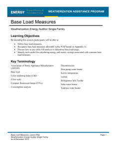 Base Load Measures - Weatherization Assistance Program