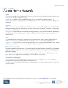 THE PROPERTY | BUYER WHAT TO KNOW About Home Hazards