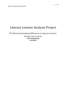 Literacy Learner Analysis Project