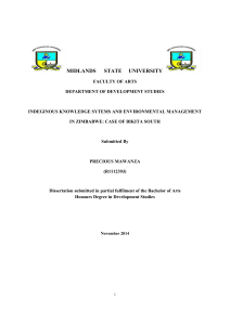 indigenous knowledge system and environmental management in