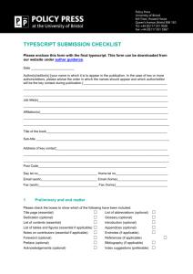 Typescript submission checklist